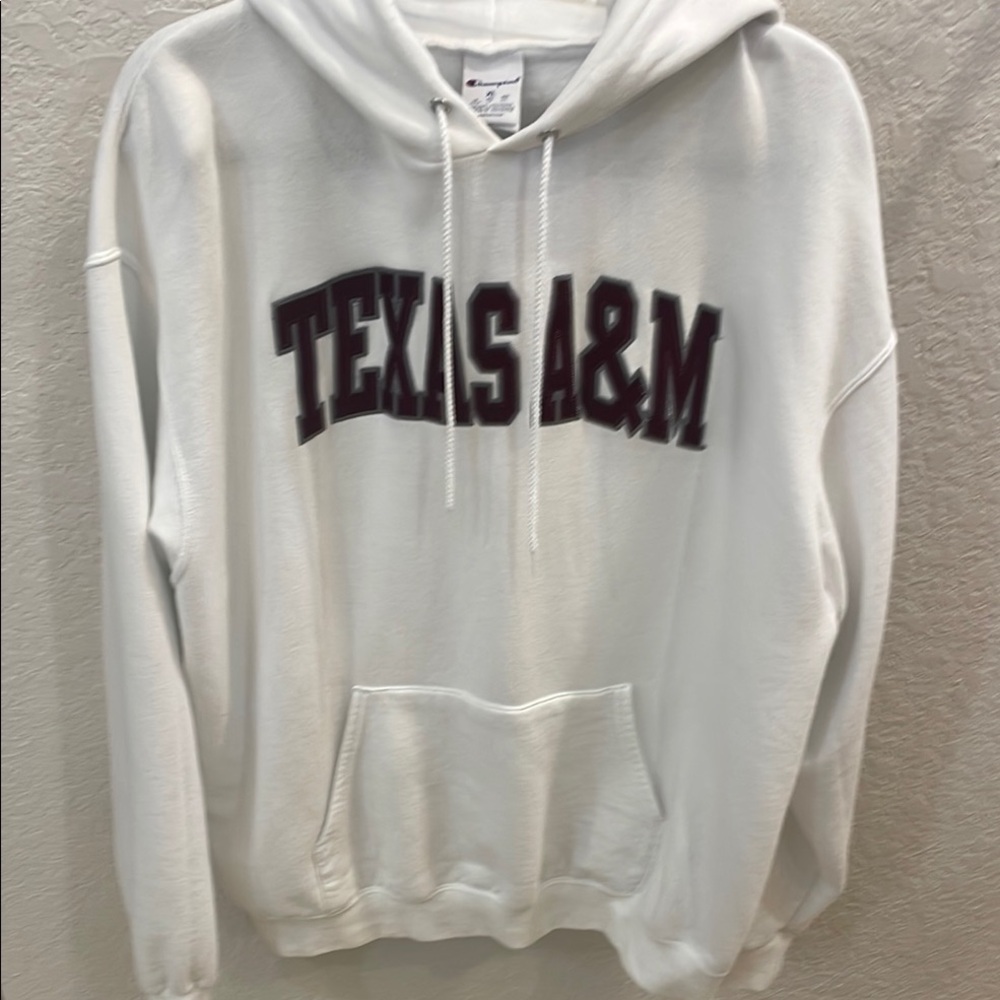 Texas A&M Champion White Hoodie, Size XL